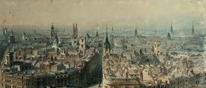 Pohled na Londýn z Monumentu při pohledu na sever, 1848