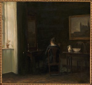 Interiér s umělcovou manželkou Emilií Heise od Carl Holsoe