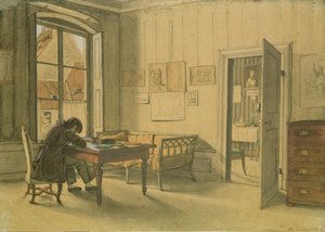 Erwin Speckter ve svém mnichovském domě (wc na papíře) od Carl Julius Milde