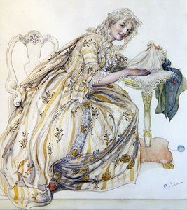 Vánoční dekorace (akvarel na papíře) od Carl Larsson