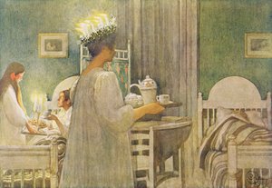 Vánoční ráno, hospoda. v "Last Licht Hinten" ("Let in More Light"), 1908 od Carl Larsson