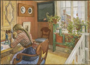Psaní dopisů od Carl Larsson