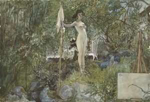 Open-Air Studio, ze série A Home, cca 1895 (wc na papíře) od Carl Larsson