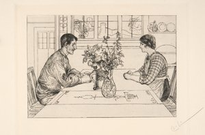 Autoportrét jako rytec od Carl Larsson
