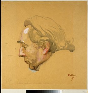 Sergelova freska. Studie k Sergelově hlavě od Carl Larsson
