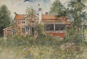 Chata, ze série A Home, kolem roku 1895 (wc na papíře) od Carl Larsson