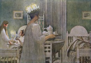 Svátek sv. Lucie 13. prosince od Carl Larsson