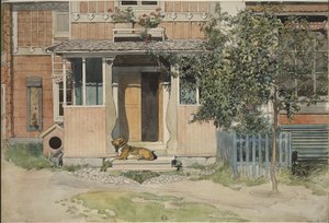 Veranda. Z díla Domov (26 akvarelů) od Carl Larsson