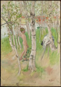 Ulf. Nahý chlapec mezi břízami od Carl Larsson