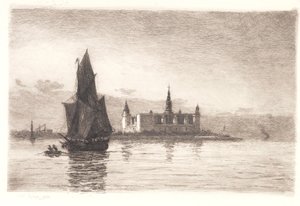 Večer v Kronborgu od Carl Locher
