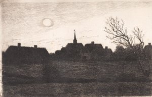 Kostel Hornbæk, letní večer od Carl Locher