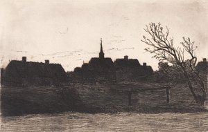 Kostel Hornbæk, letní večer od Carl Locher