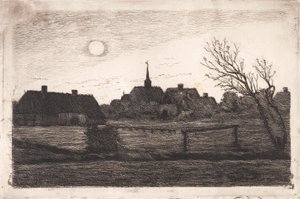 Kostel Hornbæk, letní večer od Carl Locher