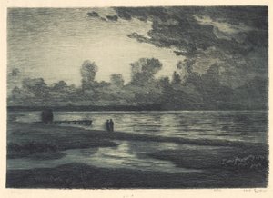 Letní noc na pláži Hornbæk od Carl Locher