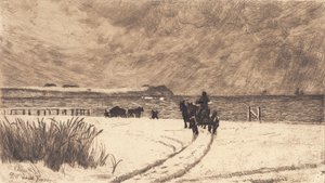 Zimní den v Hornbæk od Carl Locher
