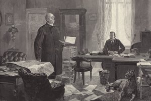 Bismarck diktuje své paměti (rytina)