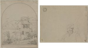Pohled z mého okna v Římě (recto) Voják v krajině (verze) od Carl Ludwig Tischbein