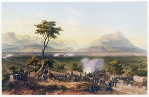 Capture of Monterey, z Války mezi Spojenými státy a Mexikem, hospoda. 1851 (barevná litografie)