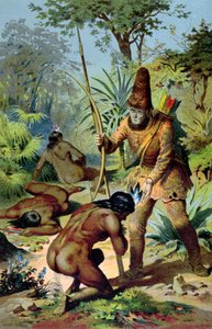 Robinson Crusoe a muž pátek, kolem roku 1880