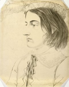 Ludwig Simon, teologický student, 1816 (pero, štětec a černý inkoust na tkaném papíře)