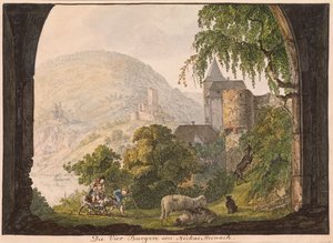 Čtyři hrady Neckar Steinach (wc na papíře)