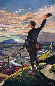NÁVRAT VOJÁKA DOMU - ilustrace Carl Robert Arthur Thiele 1860-1936