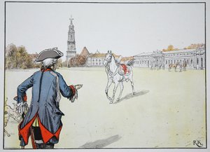 Starý Fritz a jeho oblíbený kůň od Carl Röchling