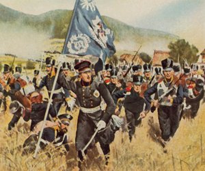 Bitva u Kulmu a Nollendorfu, 29. a 30. srpna 1813 (barevná litografie)
