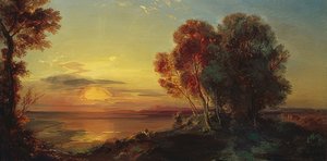 Západ slunce na jezeře Starnberg