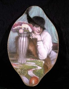 Portrét dívky u vázy s květinami od Carl Schlosser