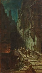 Noční kolo Stráže davu. od Carl Spitzweg