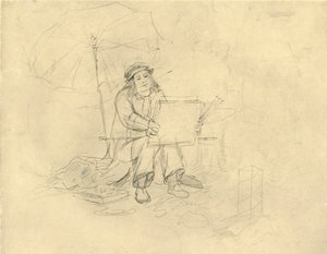 Der Landschaftsmaler II, polovina konce 19. století, c1924. od Carl Spitzweg