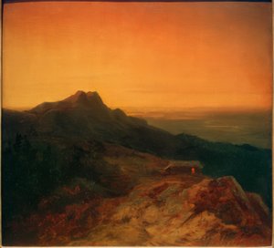 Benediktenwand večer od Carl Spitzweg