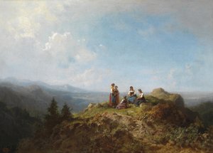 Dirndls on the Alm od Carl Spitzweg