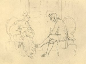 Vážná otázka, polovina konce 19. století, c1924. od Carl Spitzweg
