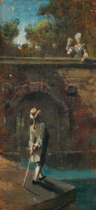 Galantní scéna na říčním mostě od Carl Spitzweg