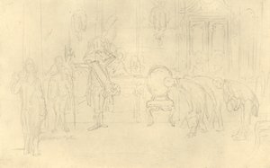 V předsíni Jeho Výsosti, polovina konce 19. století, kolem roku 1924. od Carl Spitzweg