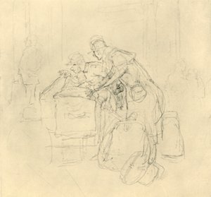 Zollvisitation II, polovina konce 19. století, c1924. od Carl Spitzweg