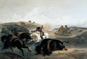 „Indiáni loví bizony“, 1843 od Carl Vogel