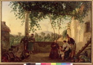 Terasa domu nedaleko Neapole s výhledem na Vesuv, 1833