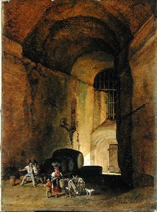 An Osteria, 1830 (1836?) (olej, papír na plátně) od Carl Wilhelm von Heidick