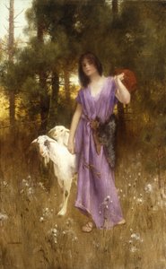 Pastýřka (olej na plátně) od Carl Wunnerberg