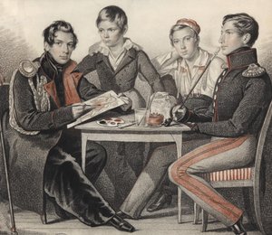 Portrét bratří Konovnitsyn, 1825. od Carl von Hampeln