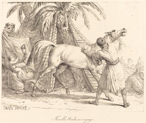 Arabská rodina cestuje od Carle Vernet