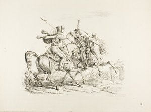 Hussard zabíjení kozáka šavlí od Carle Vernet