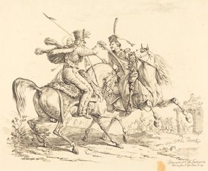 Hussard udeřil kozaka od Carle Vernet
