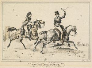 Scény každodenního života, cesty a stezky: Poštovní cesta..., 1817. od Carle Vernet