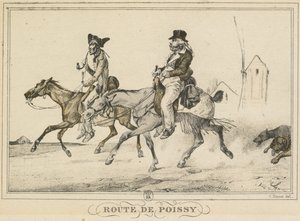 Scény každodenního života, Cesty a stezky: Cesta do Poissy..., 1816. od Carle Vernet