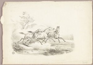 Tři koně běží od Carle Vernet