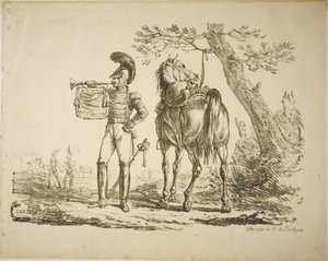 Trumpetista střelců od Carle Vernet